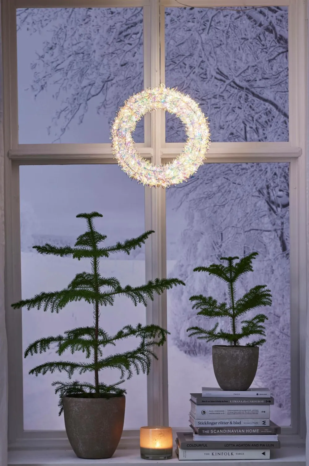 Star Trading Udendørsbelysning|Julebelysning>Udendørs krans Magic 30cm Hvid