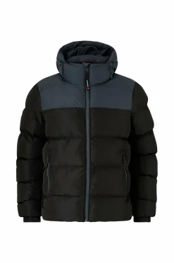 Superdry Jakker & Frakker>Jakke Colourblock Hooded Puffer Jkt Black/ebony