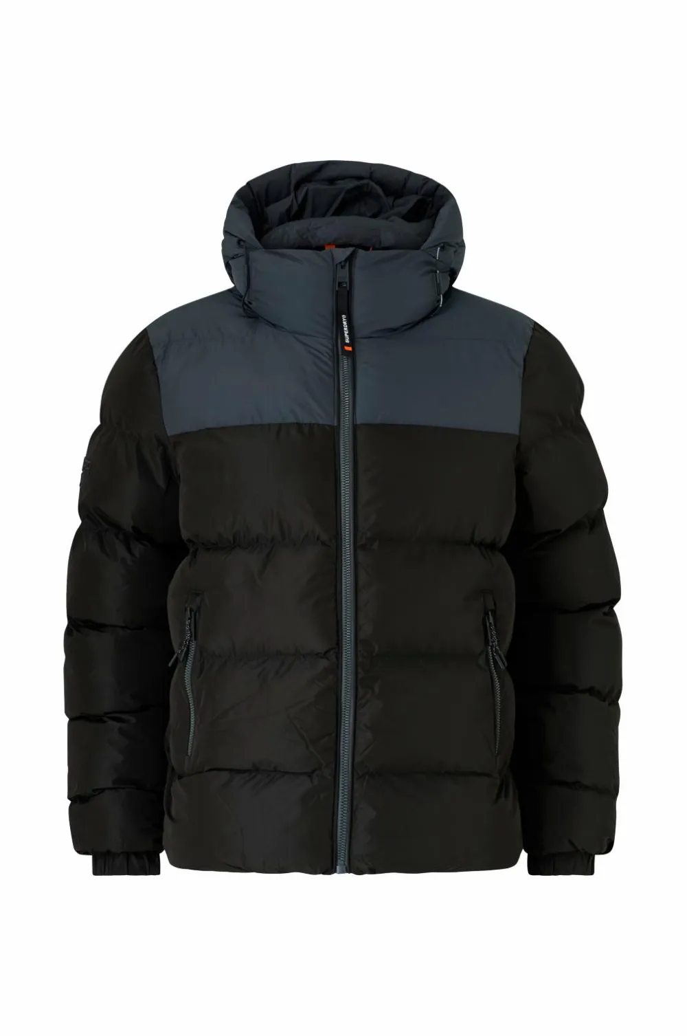 Superdry Jakker & Frakker>Jakke Colourblock Hooded Puffer Jkt Black/ebony