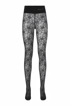 Swedish Stockings Strømpebukser>Strømpebukser Maja Flower Tights Black