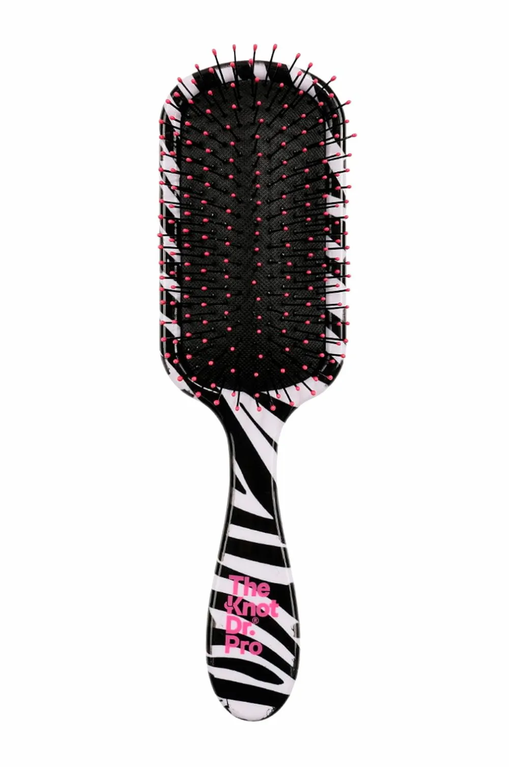 The Knot Dr. Pro Paddle Brush with EVA Case Zebra New