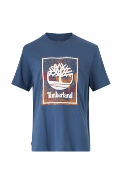 Timberland T-shirt Front Seasonal Stack Lo Dkblu Oceana Clearance