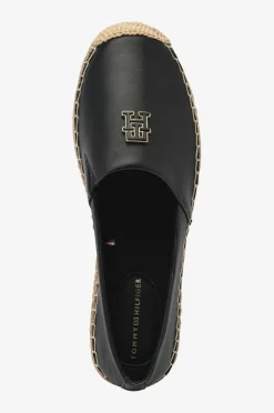 Tommy Hilfiger Espadriller>Espadrillos TH Logo Leather Espadrille Black