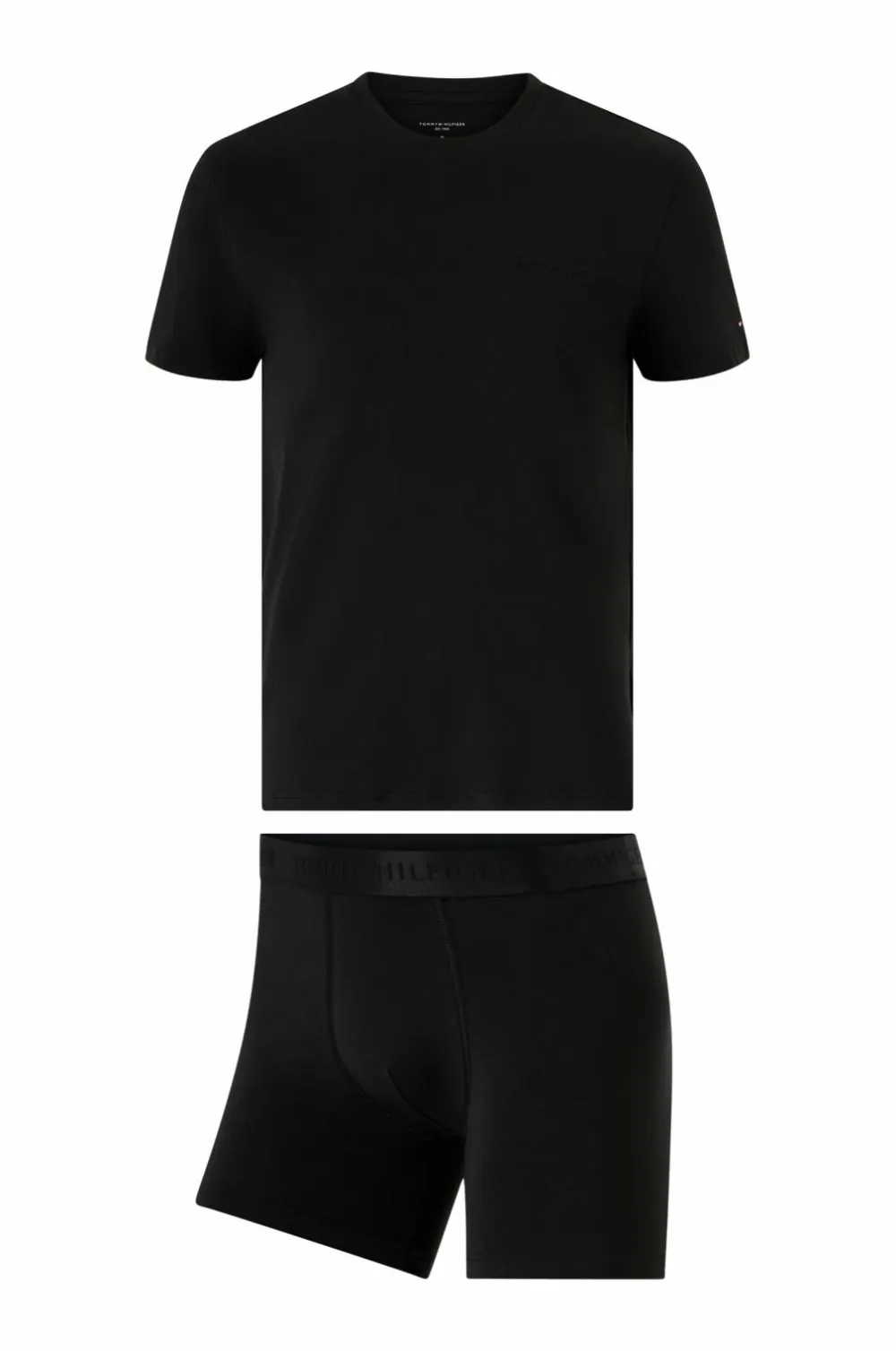 Tommy Hilfiger Pyjamassæt Tee & Boxer Brief Black/black Outlet