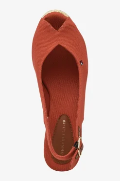 Tommy Hilfiger Sandaler & Sandaler Med Hæl>Sandal med hæl Flag Mid Wedge Espad Slingback Rustic Clay
