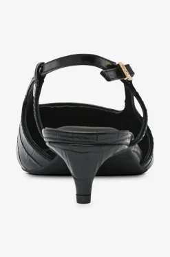 Tommy Hilfiger Slingbacks Croc Slanted Heel Black Discount
