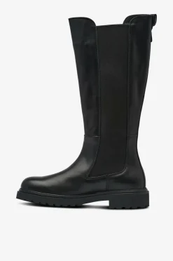 Tommy Hilfiger Støvler TH Lthr Cleated Long Boot Black Clearance