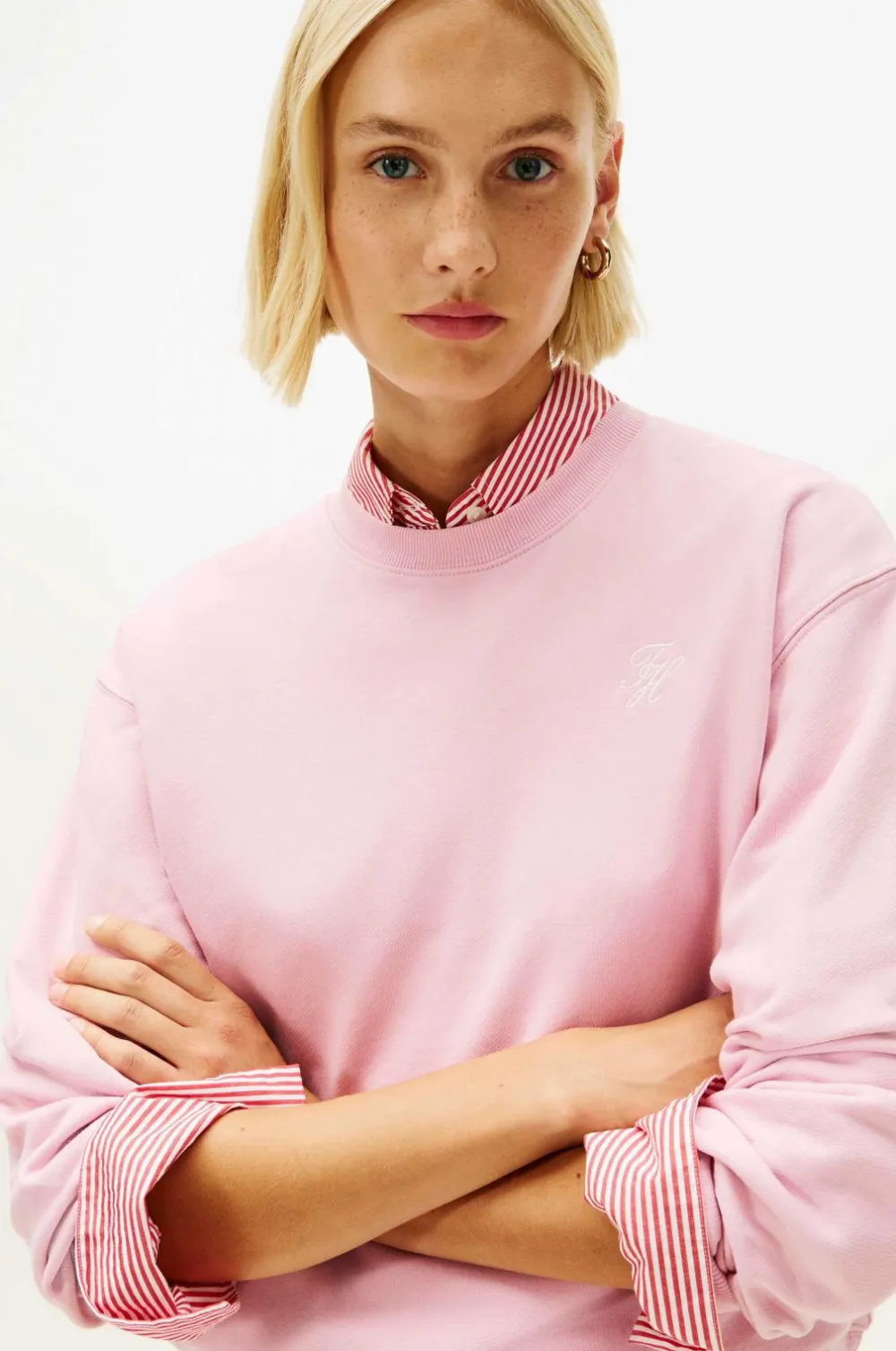 Tommy Hilfiger Sweatshirts & Hoodies>Sweatshirt TH Script Reg Terry Bonita pink