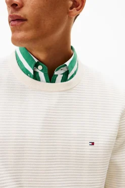 Tommy Hilfiger Trøje Seasonal Structure Cneck Ivory petal Hot