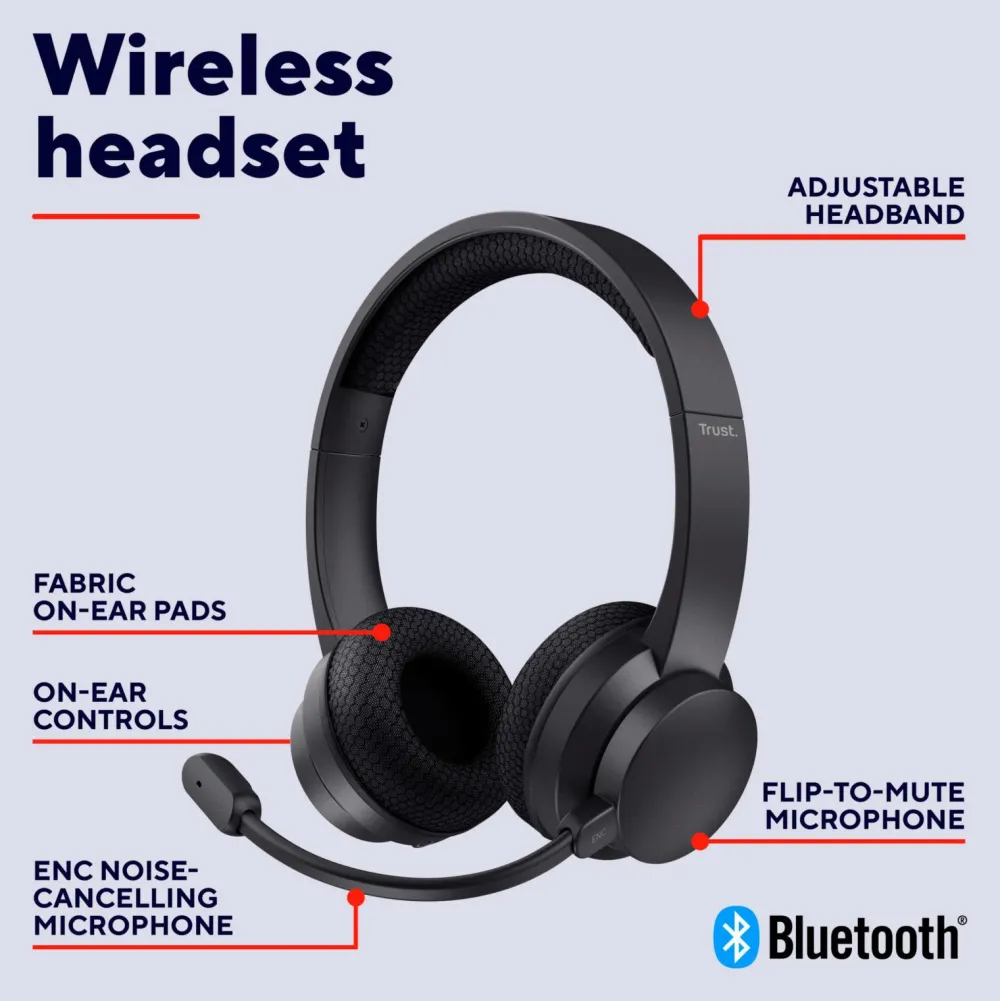 Trust Headset Ayda Bluetooth ENC No color New