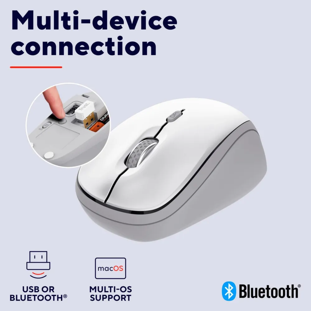 Trust Computertilbehør>Trådløs mus Yvi+ Bluetooth / 2,4 Ghz No color
