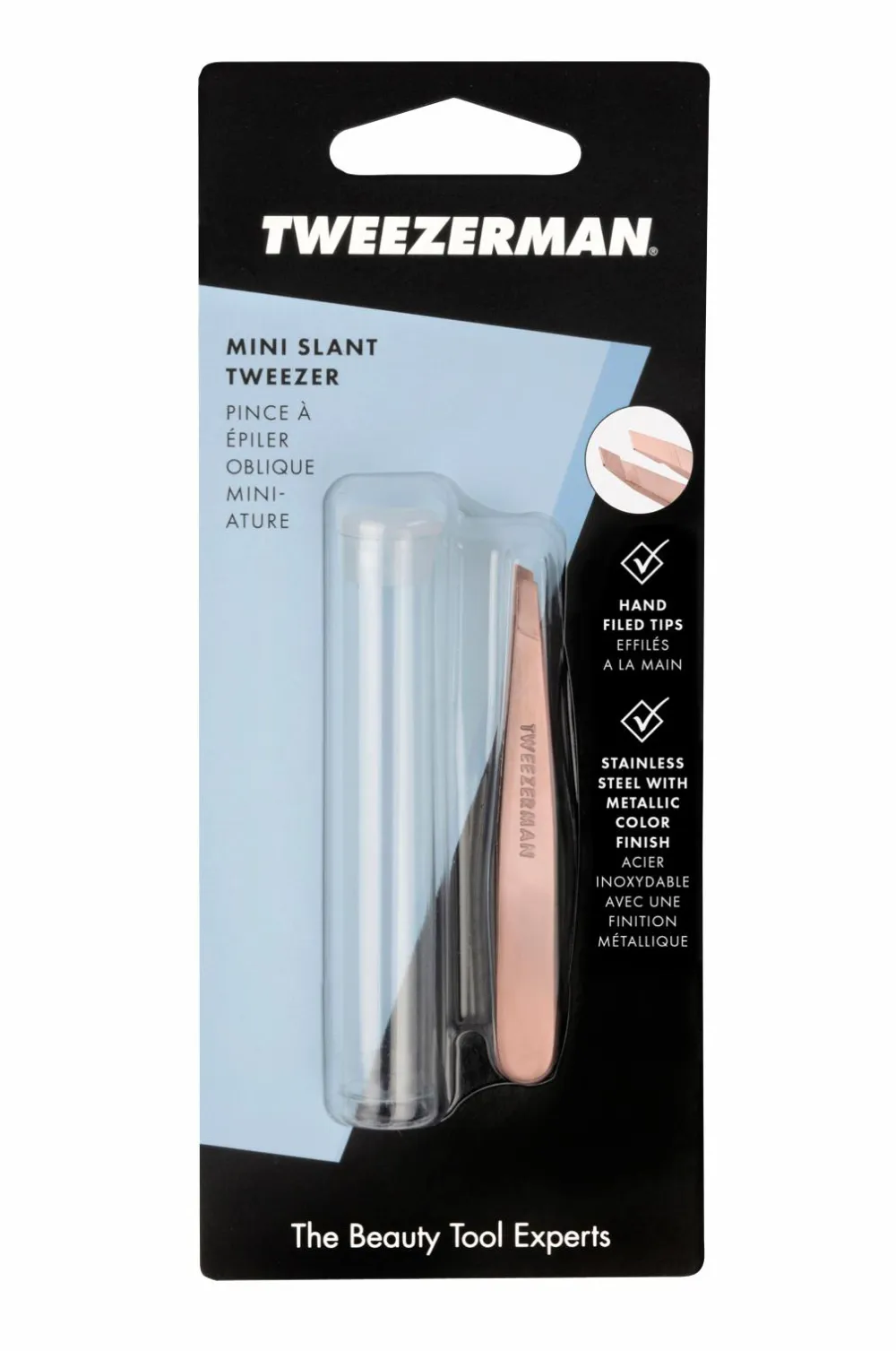 Tweezerman Makeup-Tilbehør>Mini Slant Tweezer Rose Gold