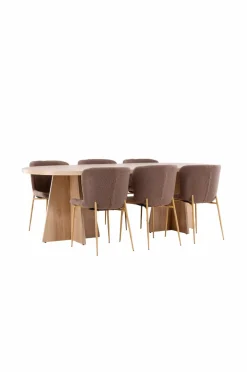 Venture Home Bootcut-spisebord med Modesto-spisebordsstol Brun Outlet