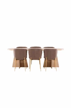 Venture Home Bootcut-spisebord med Modesto-spisebordsstol Brun Outlet