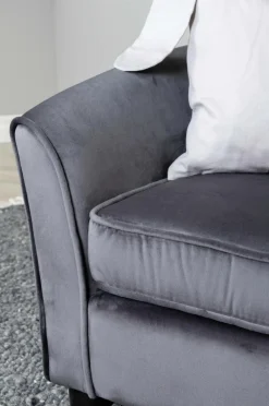 Venture Home Måna Kids Sofa - Black / Dark Grey Velvet Grå sammet