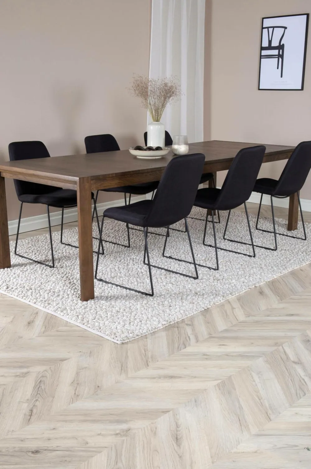 Venture Home Spisegrupper>Spisebord Slider med Muce-stol Sort