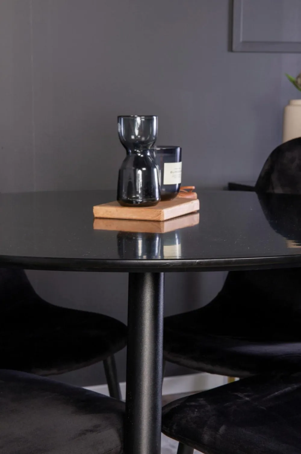 Venture Home Spisegrupper>Spisebordssæt Plaza med 4 stole Polar Sort
