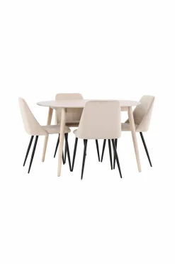 Venture Home Spisebord Flora med stol Night Beige Sale