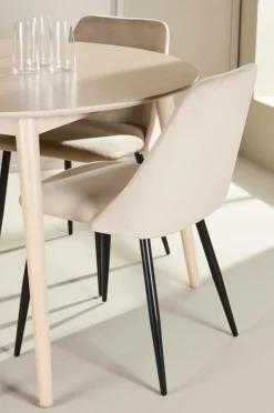 Venture Home Spisebord Flora med stol Night Beige Sale