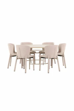 Venture Home Spisebord Copenhagen med Astoria-stol Beige Online