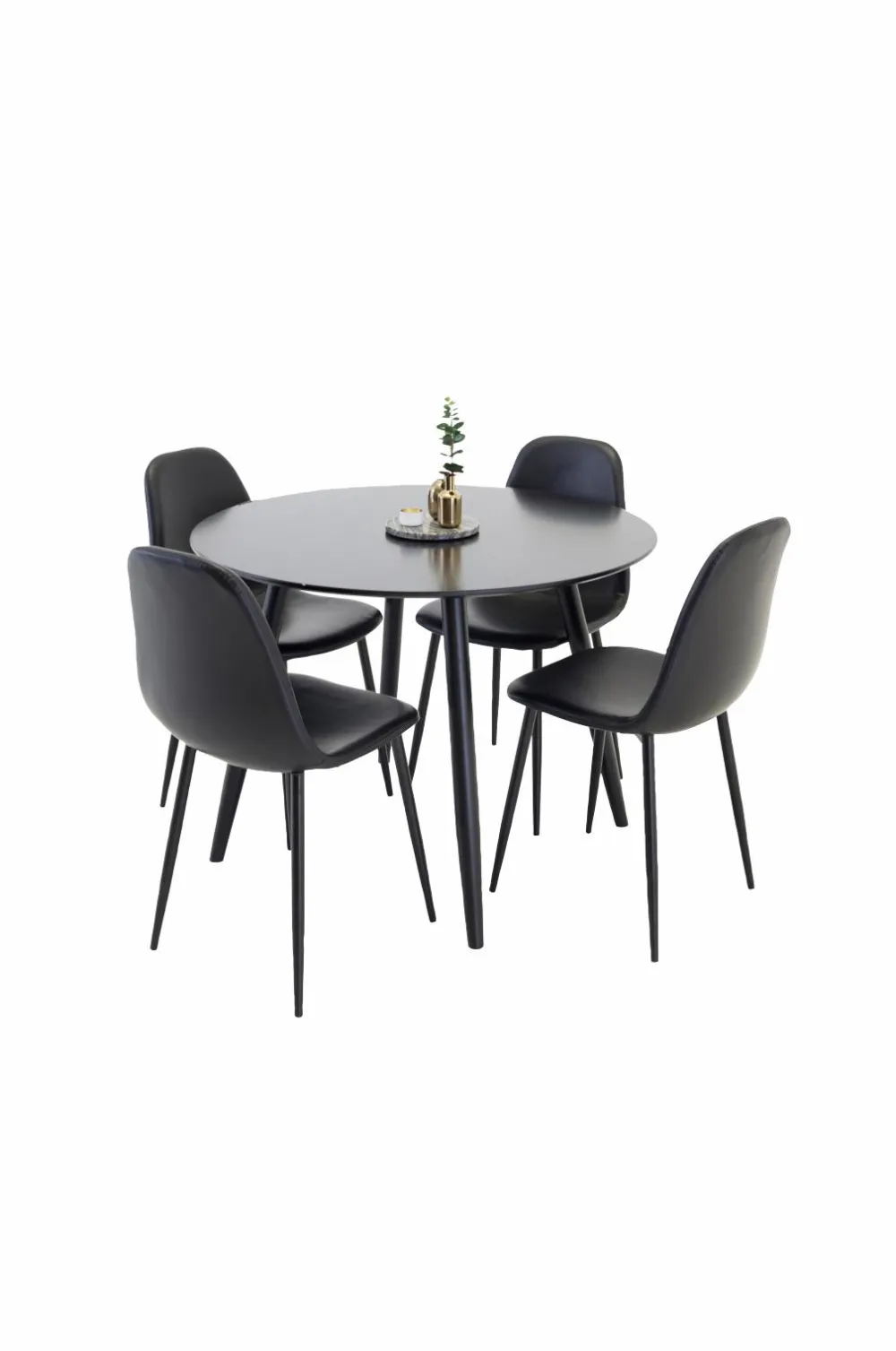 Venture Home Spisebordssæt Plaza med stole Polar Sort Sale