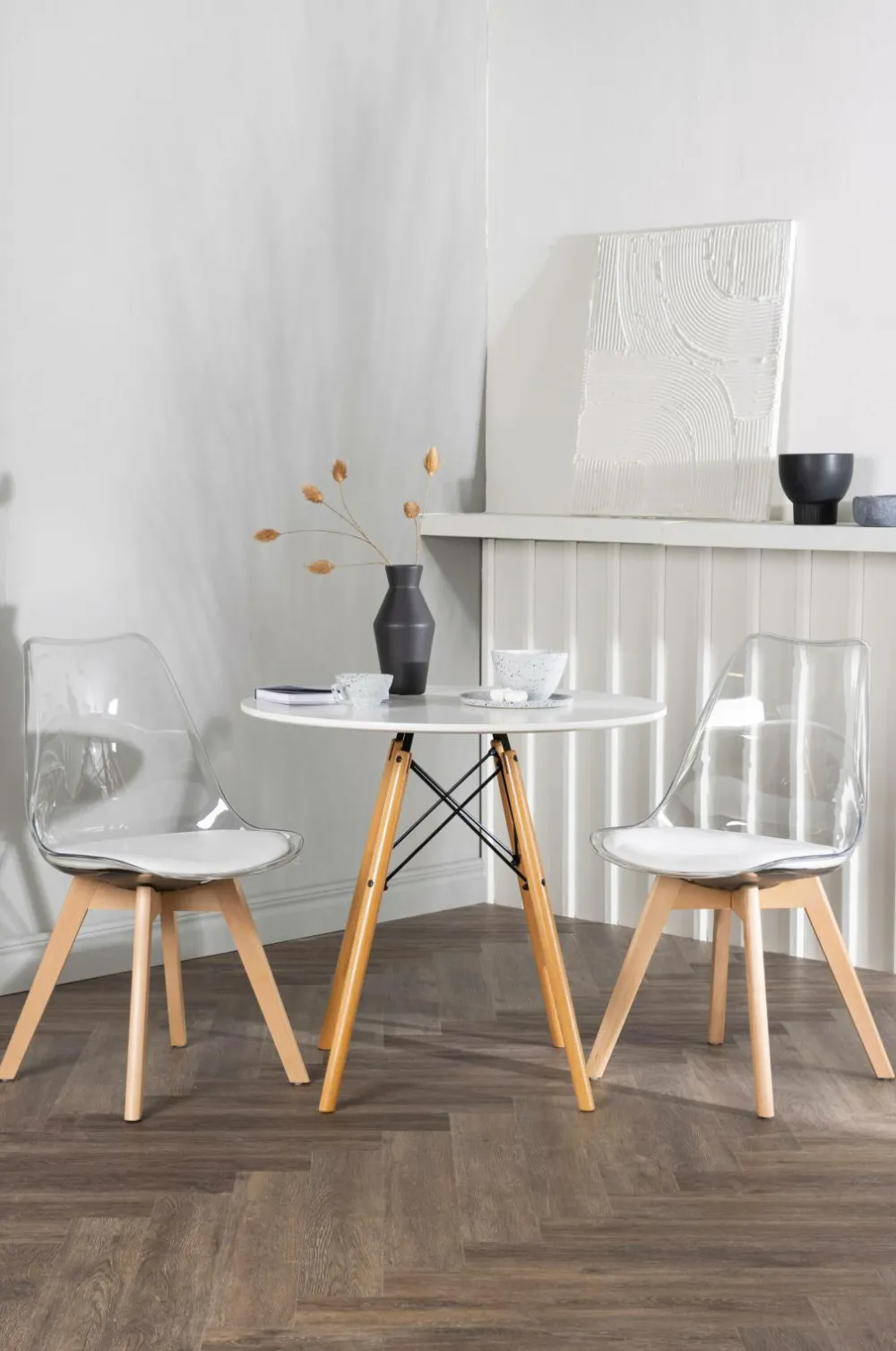 Venture Home Spisegrupper>Spisegruppe Danburi med 2 stk. stole Edvin White