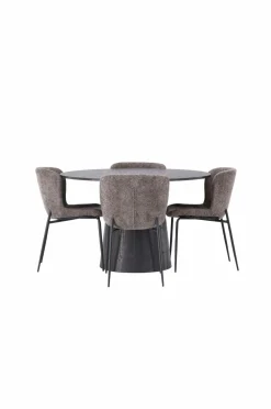 Venture Home Spisegrupper>Spisegruppe Lanzo med 4 stole Modesto Black, brun