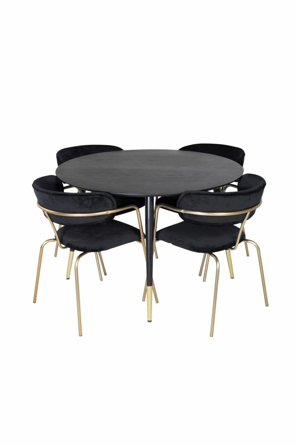 Venture Home Spisegrupper>Spisegruppe Dipp med 4 stk. stole Arrow Black