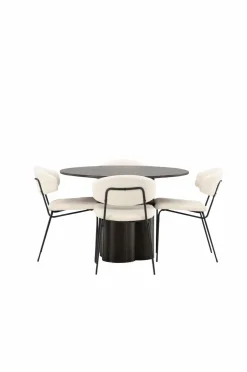 Venture Home Spisegruppe Olivia med 4 stole Chico Mocca