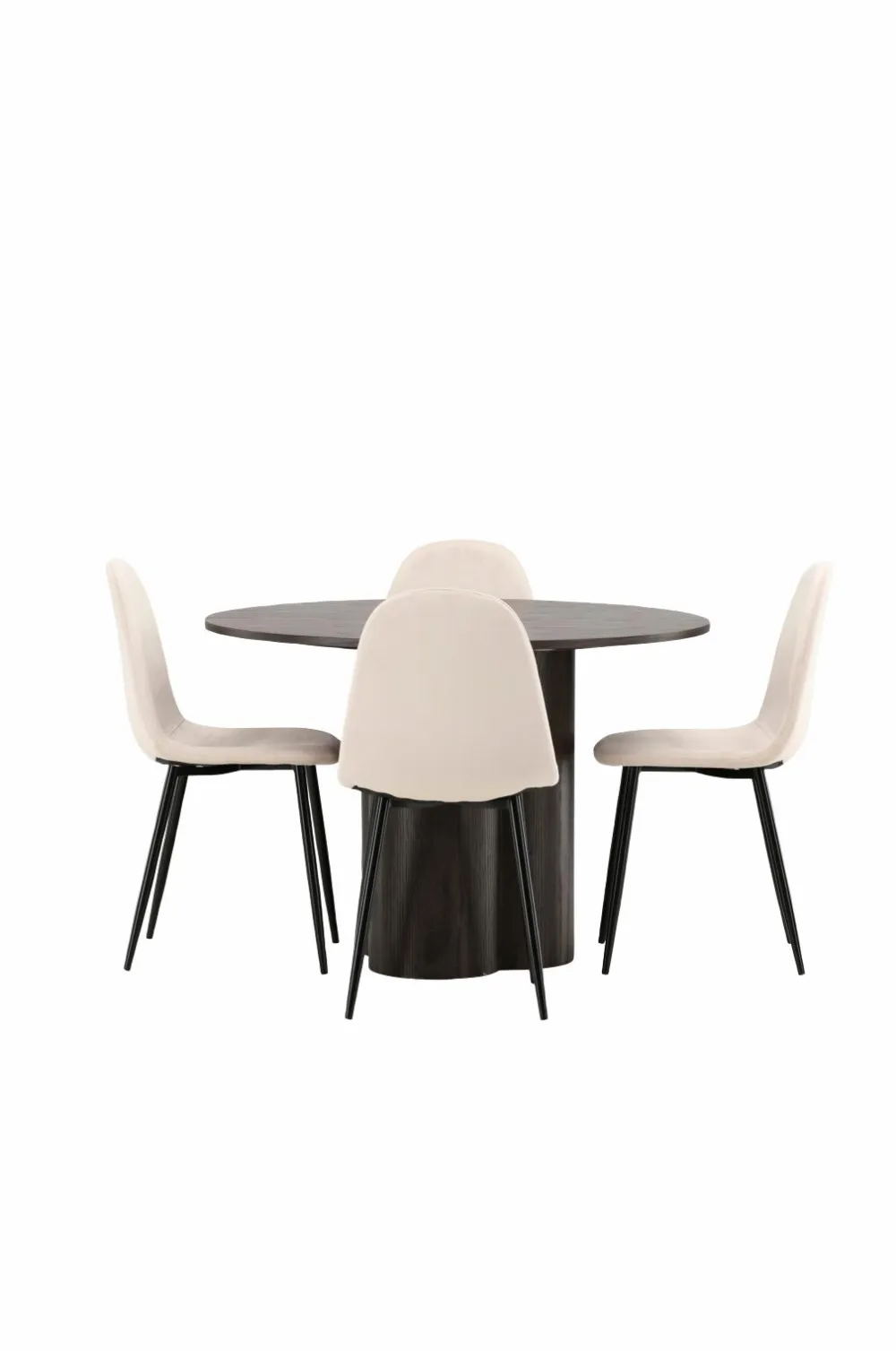 Venture Home Spisegrupper>Spisegruppe Olivia med 4 stole Polar Brown, Beige