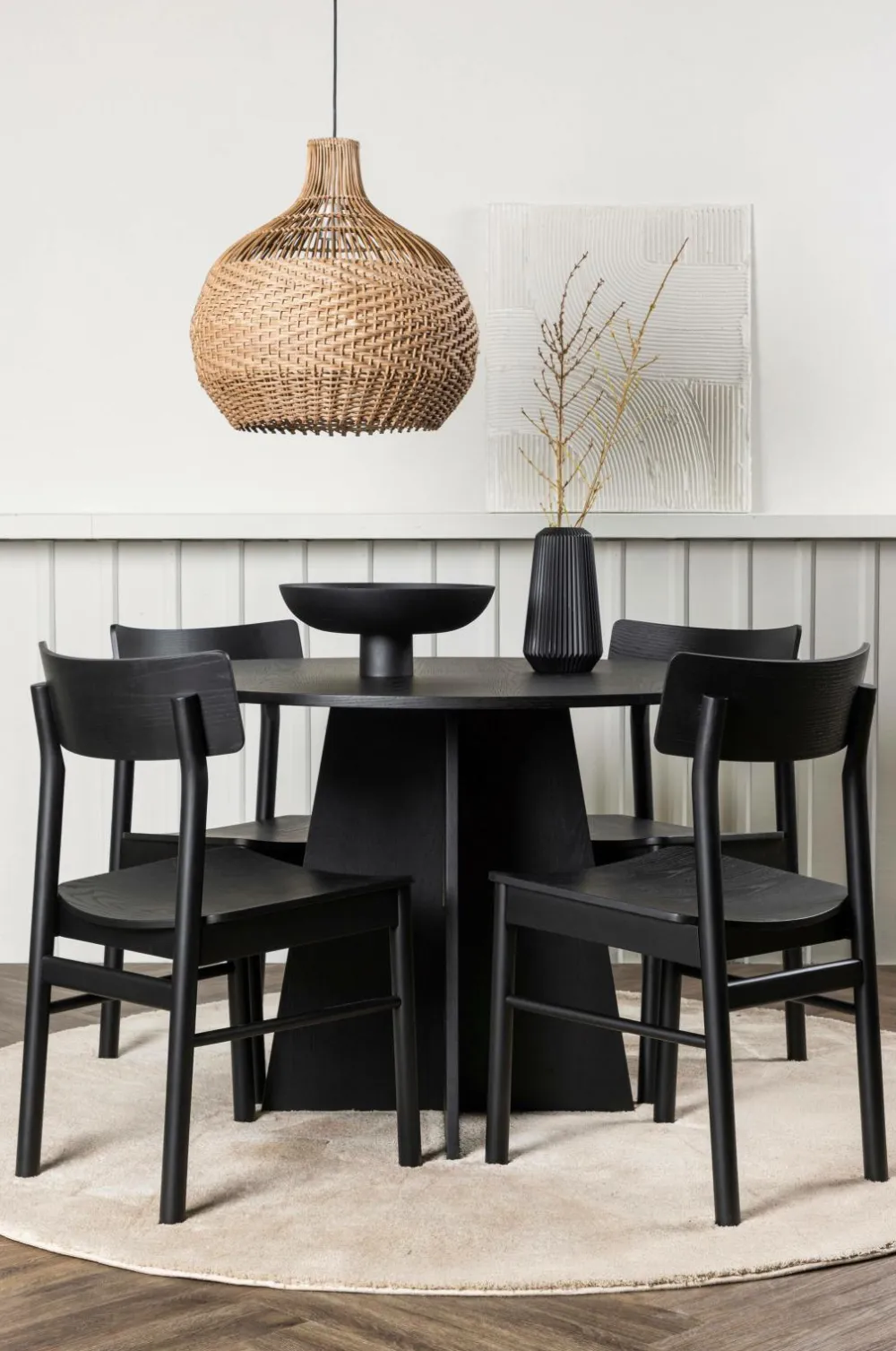 Venture Home Spisegrupper>Spisegruppe Bootcut Round og stolene Montros Sort