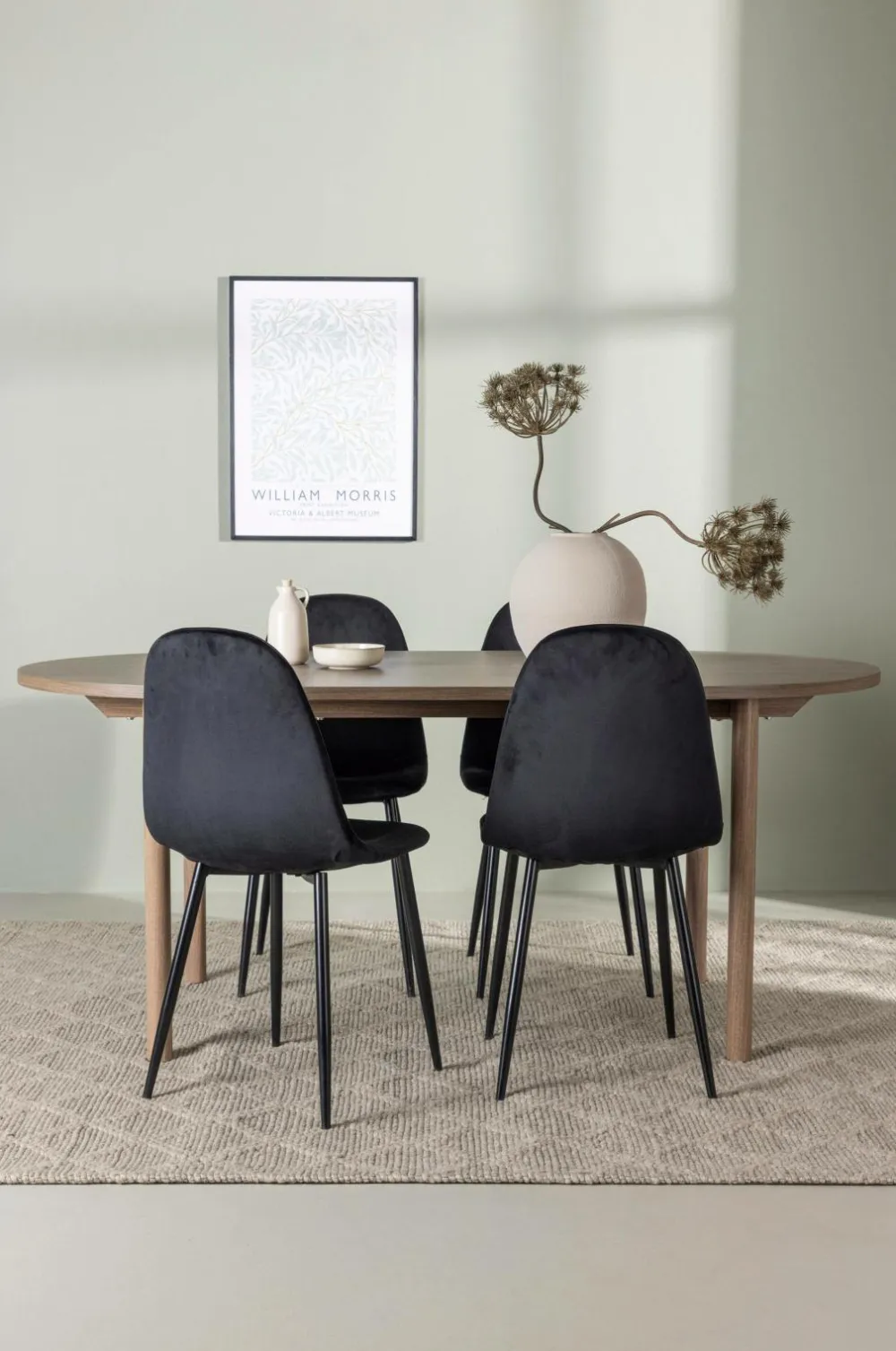 Venture Home Spisegrupper>Spisegruppe Andy med stole Polar Sort