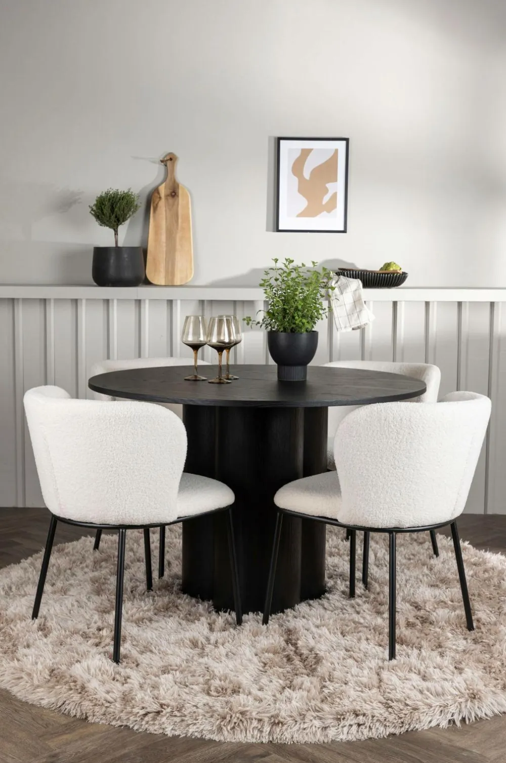 Venture Home Spisegrupper>Spisegruppe Olivia med 4 stole Edina White