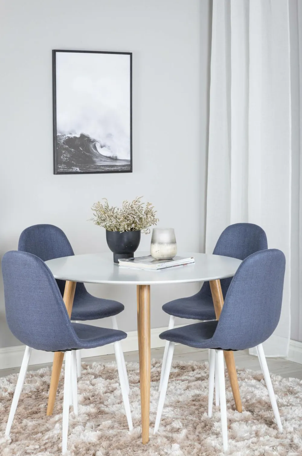 Venture Home Spisegrupper>Spisegruppe Plaza med stole Polar Blå