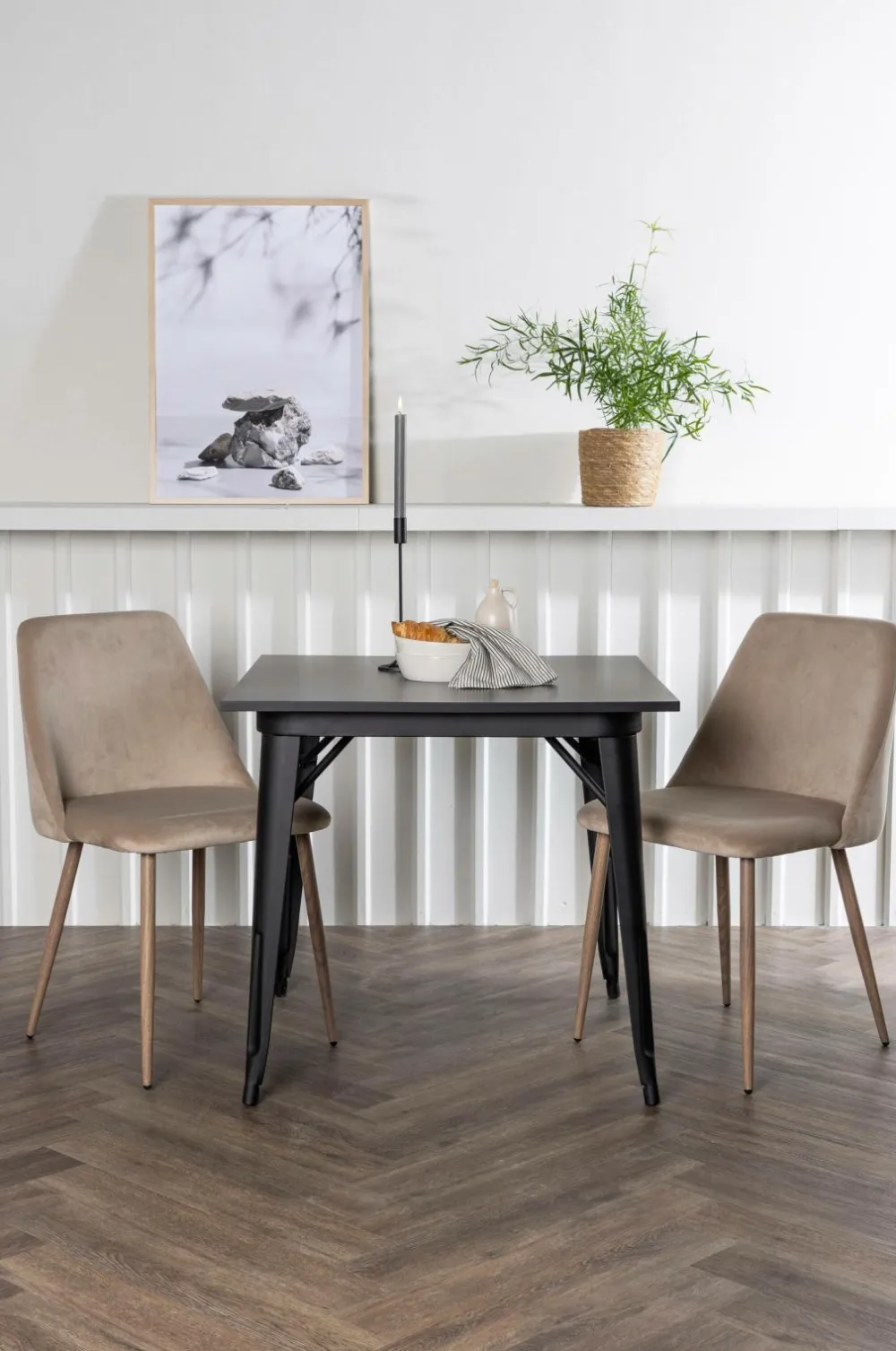 Venture Home Spisegrupper>Spisegruppe Tempe med 2 stole Night Black, Beige