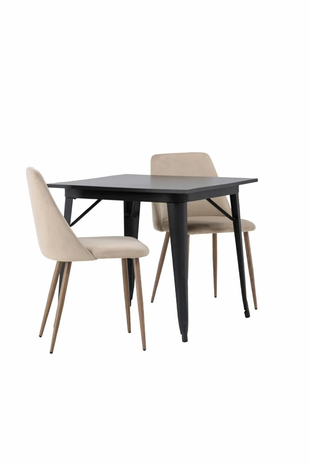 Venture Home Spisegrupper>Spisegruppe Tempe med 2 stole Night Black, Beige
