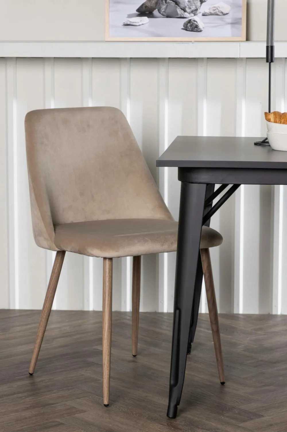Venture Home Spisegrupper>Spisegruppe Tempe med 2 stole Night Black, Beige