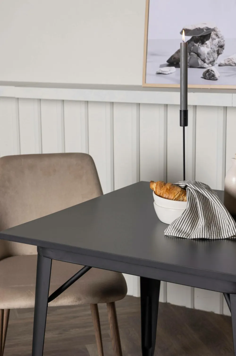 Venture Home Spisegrupper>Spisegruppe Tempe med 2 stole Night Black, Beige