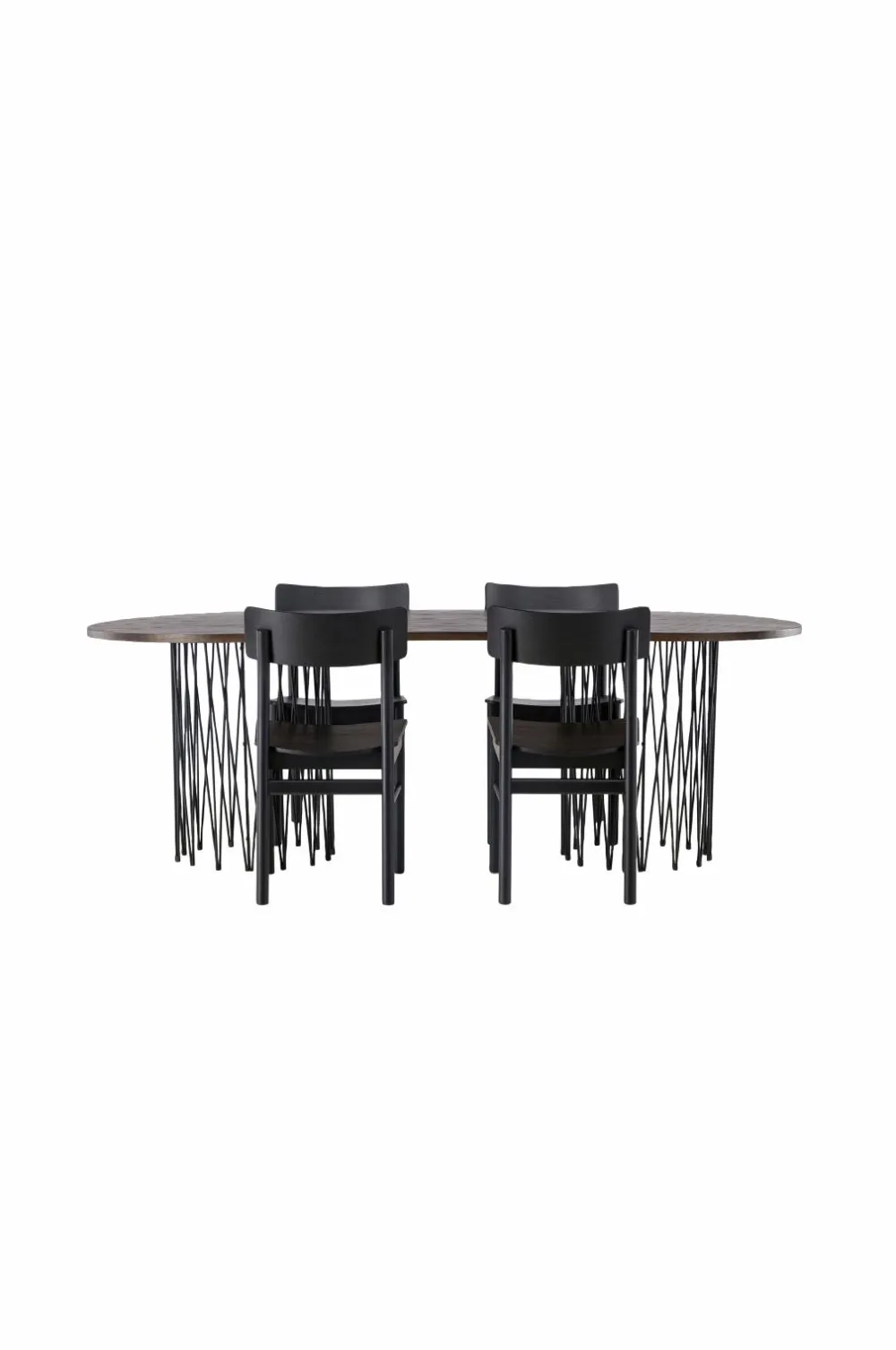 Venture Home Spisegrupper>Spisegruppe Stone Oval og stolene Montros Sort