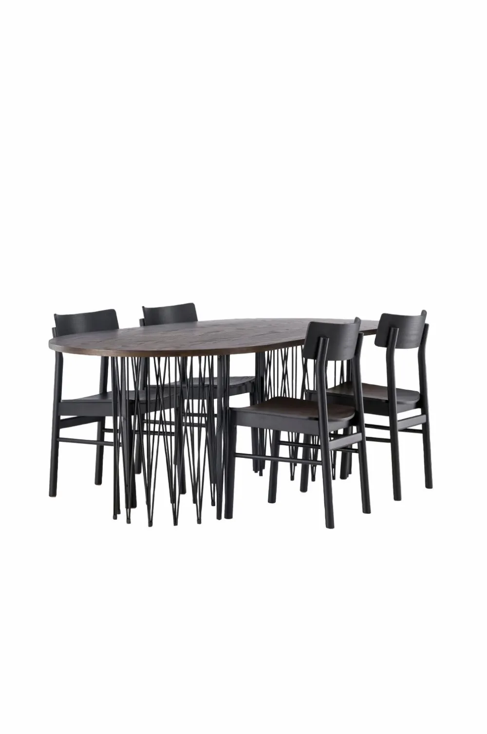 Venture Home Spisegrupper>Spisegruppe Stone Oval og stolene Montros Sort