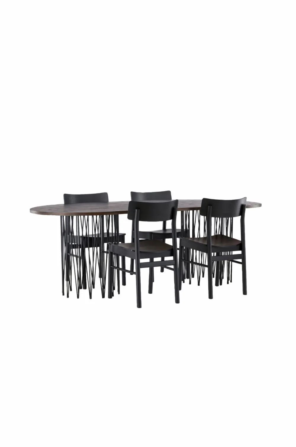 Venture Home Spisegrupper>Spisegruppe Stone Oval og stolene Montros Sort