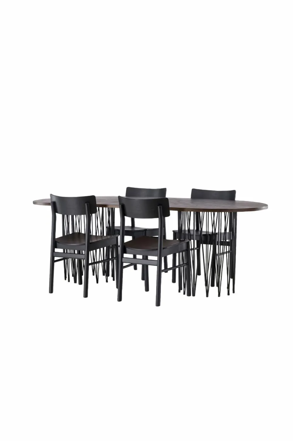 Venture Home Spisegrupper>Spisegruppe Stone Oval og stolene Montros Sort