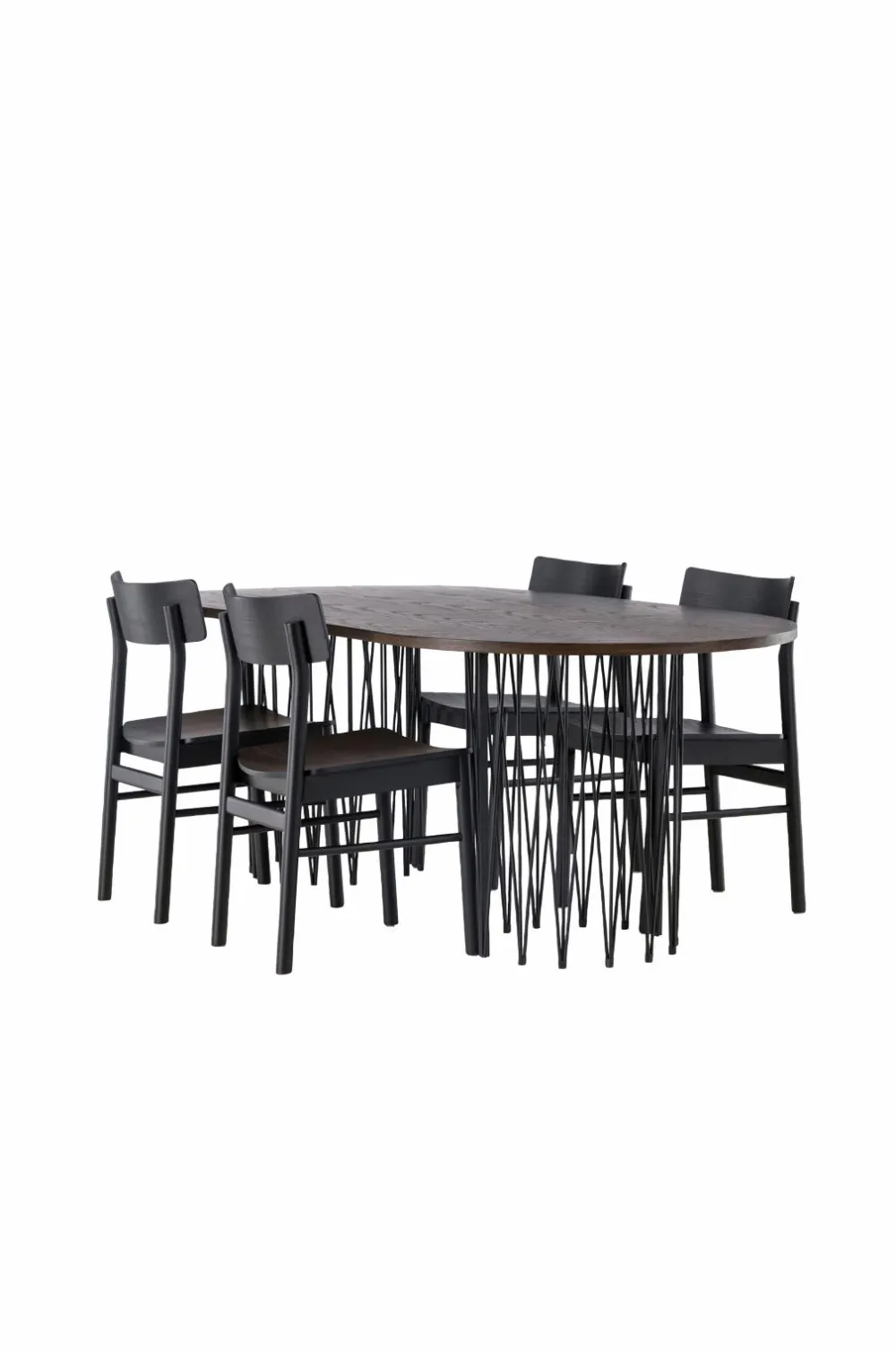 Venture Home Spisegrupper>Spisegruppe Stone Oval og stolene Montros Sort