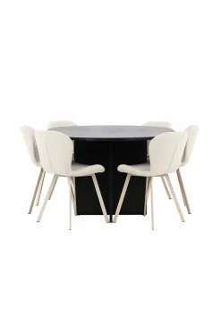 Venture Home Strada-spisebord med Lilja-stol Beige Hot