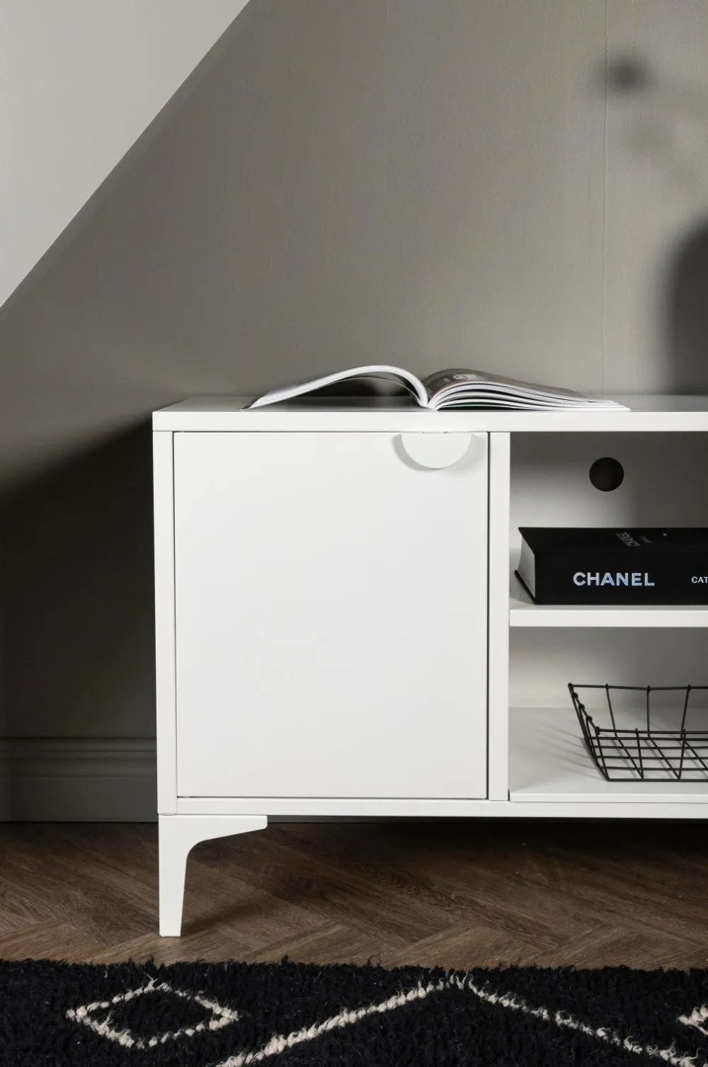Venture Home TV-bænk Piring Sort/hvid Clearance