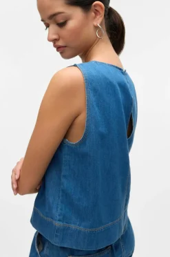 Vero Moda Denimvest vmJessica SL Denim Top Vi3493 Light blue denim Hot