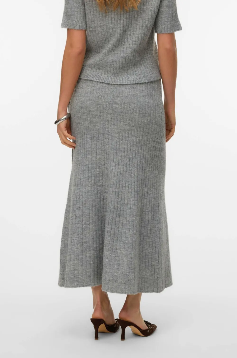 Vero Moda Nederdele>Maxi nederdel vmSally NW Ankle Light grey melange