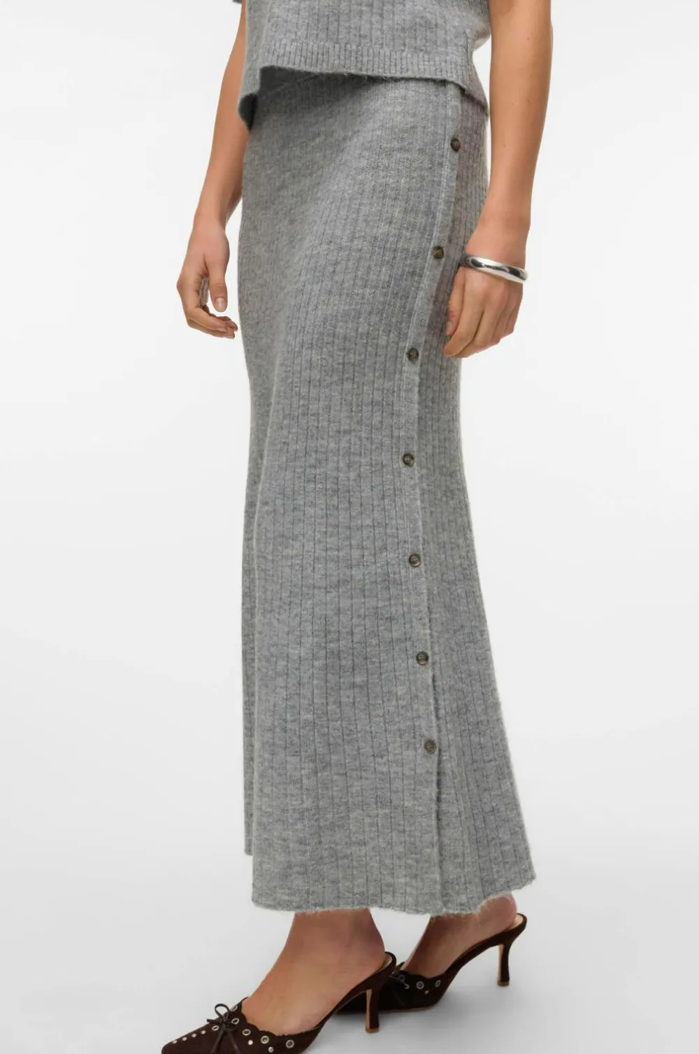 Vero Moda Nederdele>Maxi nederdel vmSally NW Ankle Light grey melange