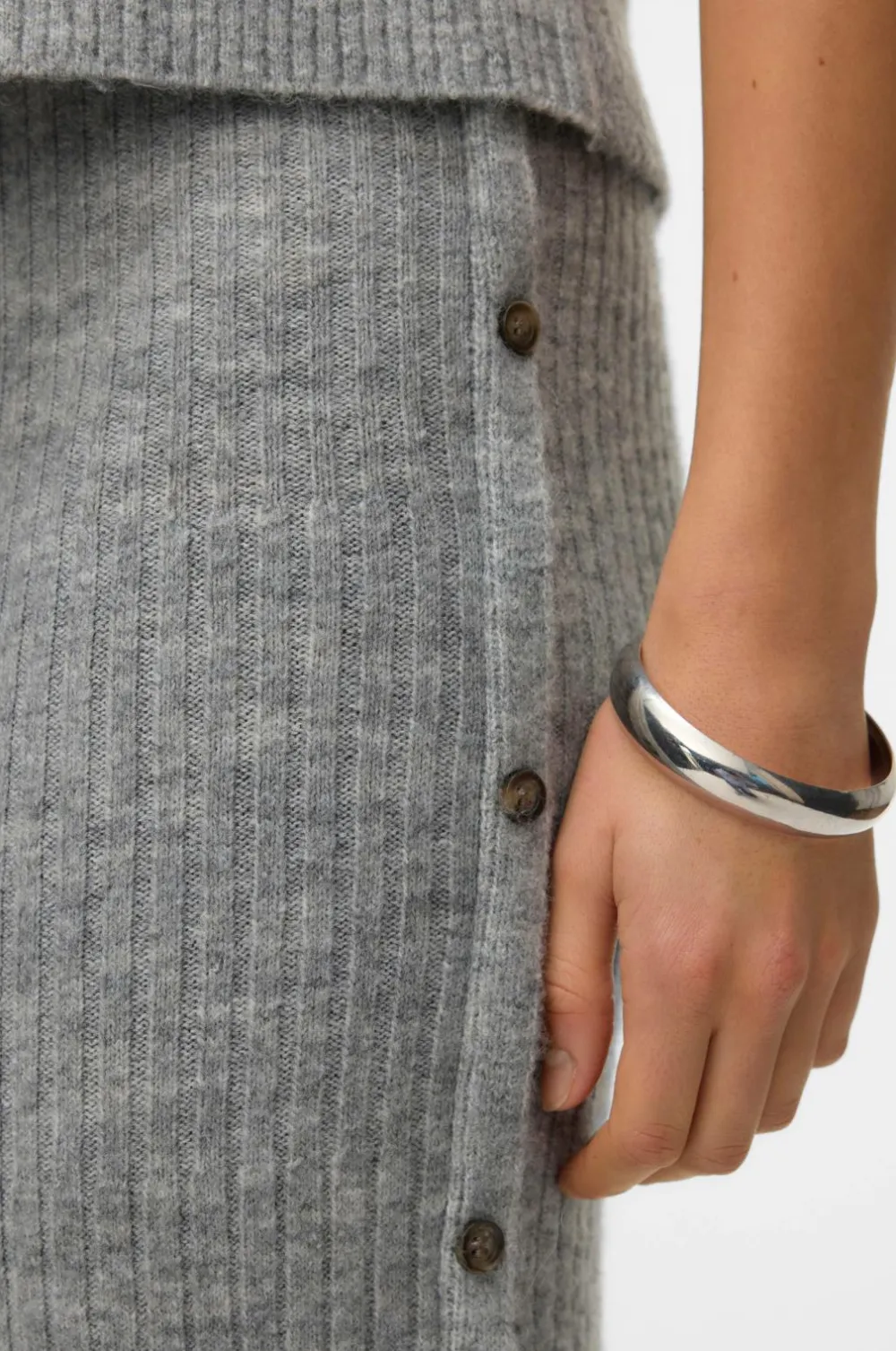 Vero Moda Nederdele>Maxi nederdel vmSally NW Ankle Light grey melange