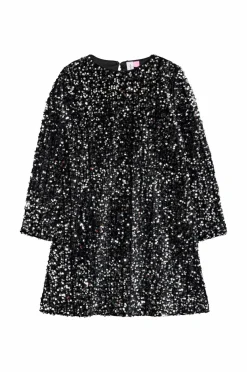 Vero Moda Girl Pailletkjole vmBella LS Sequin Jrs Grl Black Outlet